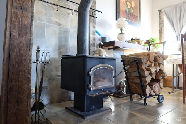 details with a wood stove