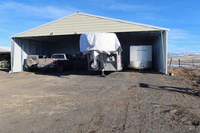 garage with a carport