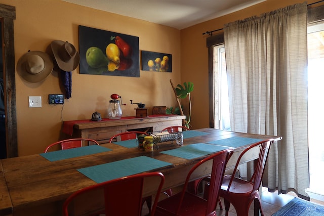 dining space with a wealth of natural light
