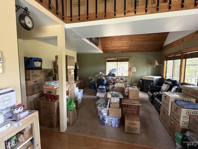 26 Doaka Ct, Idaho City, ID 83631 - living area with lofted ceiling and wood finished floors
