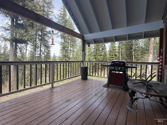 26 Doaka Ct, Idaho City, ID 83631 - wooden deck with grilling area