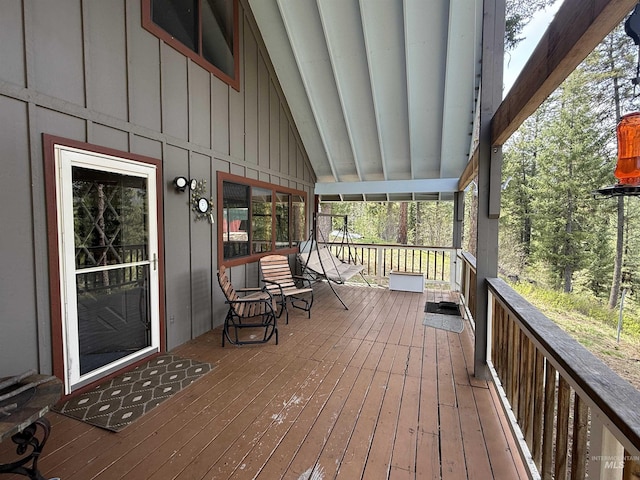 26 Doaka Ct, Idaho City, ID 83631 - wooden terrace featuring covered porch