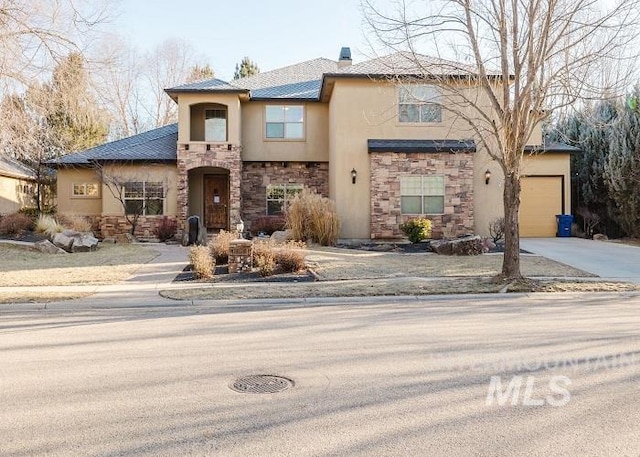 view of front of house with a garage