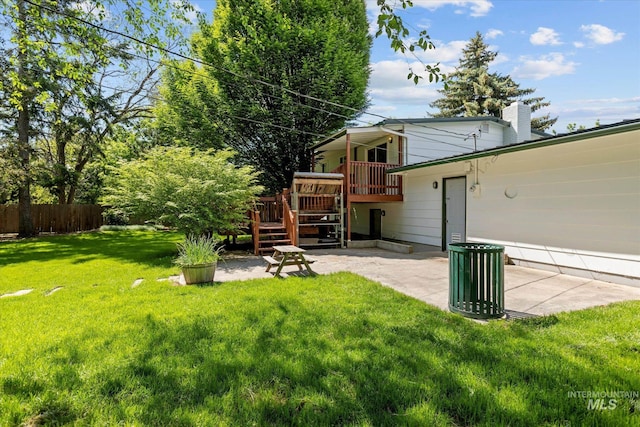 7313 W Court Ave, Boise, ID 83704 - view of yard featuring a patio area, a deck, and stairs
