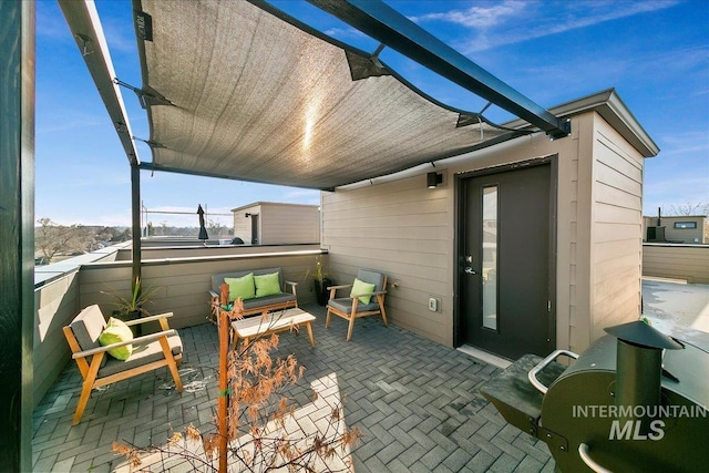 view of patio with outdoor lounge area