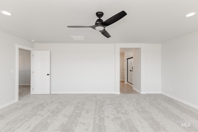 3819 W Tribute St, Meridian, ID 83642 - empty room featuring carpet floors, ceiling fan, baseboards, and recessed lighting
