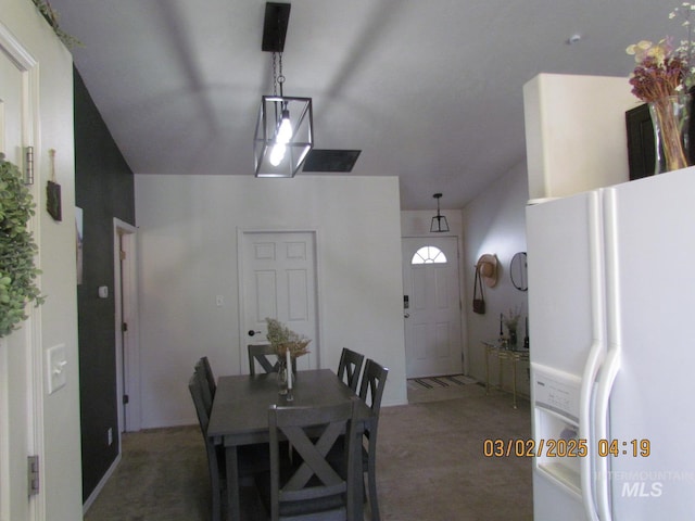 dining area featuring carpet floors