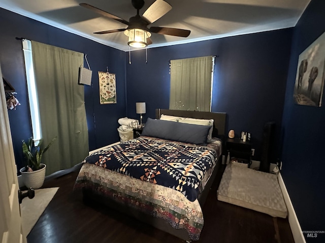 821 3rd St, Lewiston, ID 83501 - bedroom with wood finished floors and ceiling fan