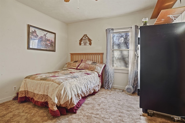 2727 E 3300 N, Twin Falls, ID 83301 - carpeted bedroom featuring crown molding, ceiling fan, and baseboards