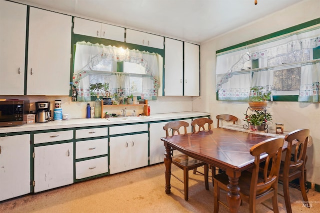 kitchen with white cabinetry and sink
