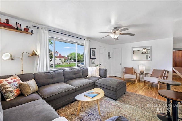 1984 11th Ave E, Twin Falls, ID 83301 - living room with ceiling fan and wood finished floors