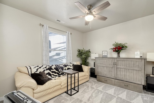 2982 W Mcintosh, Kuna, ID 83634 - carpeted living area with a ceiling fan