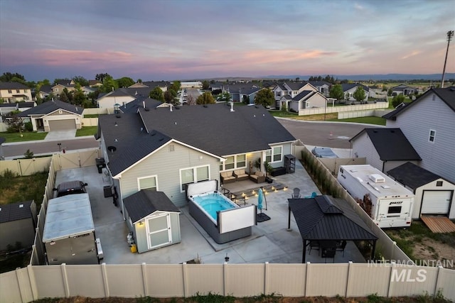 2982 W Mcintosh, Kuna, ID 83634 - aerial perspective of suburban area with a pool area