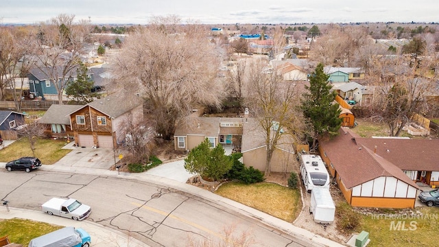 aerial view with a residential view