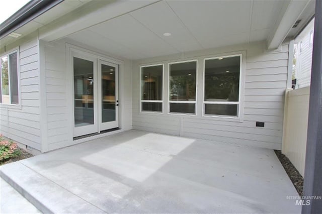 view of patio / terrace with french doors