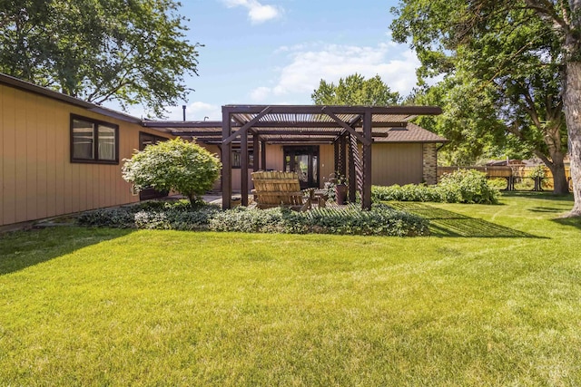 1719 S Gekeler Ln, Boise, ID 83706 - rear view of property featuring a pergola, a lawn, and a patio area