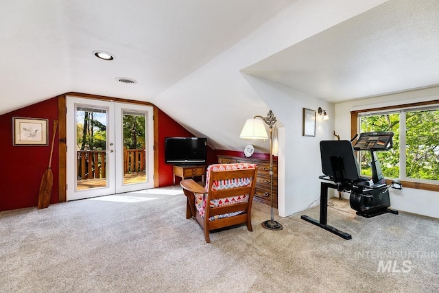 10838 W Southerland St, Boise, ID 83709 - living area with carpet floors, visible vents, and lofted ceiling