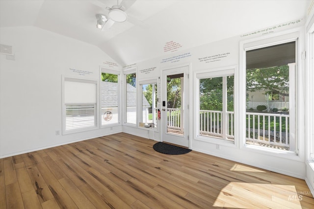 2800 Taylor Ct, Nampa, ID 83686 - unfurnished sunroom featuring vaulted ceiling and wood finished floors