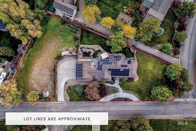 aerial view of property's location with property boundaries highlighted