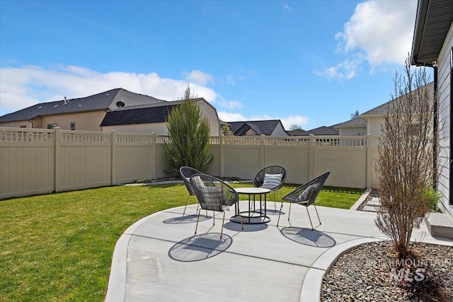 view of patio featuring a fenced backyard
