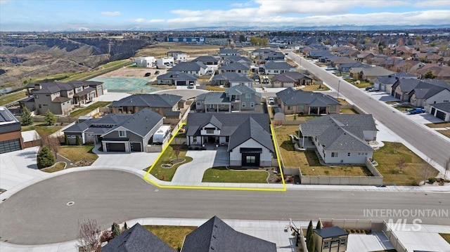 bird's eye view featuring a residential view