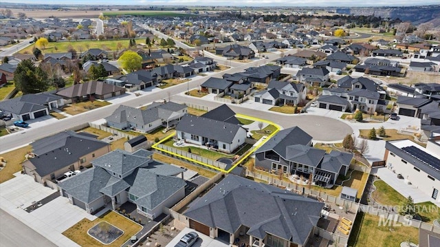 aerial view with a residential view