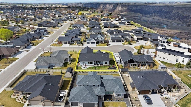 drone / aerial view featuring a residential view