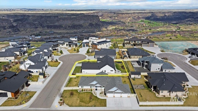 bird's eye view with a residential view