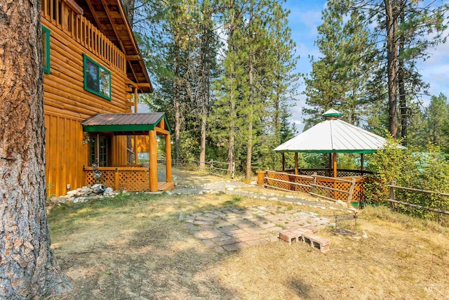 view of yard featuring a gazebo