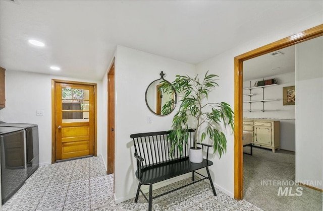 14 Cougar Ln, Boise, ID 83716 - washroom with washer and dryer, baseboards, cabinet space, and recessed lighting