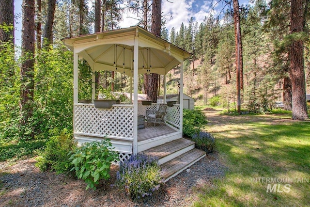 14 Cougar Ln, Boise, ID 83716 - deck with a gazebo and a lawn
