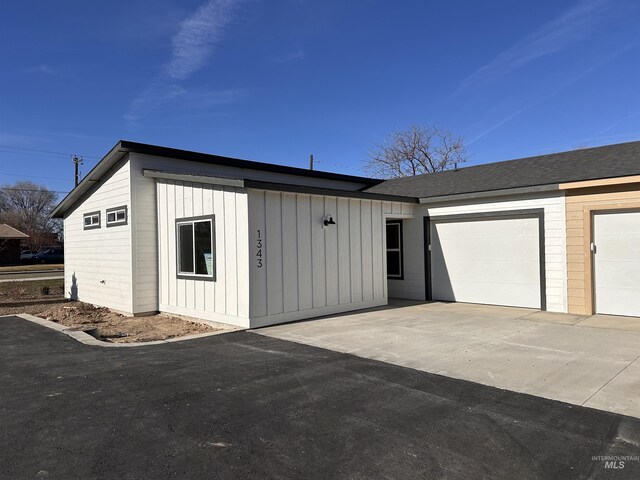 garage with driveway