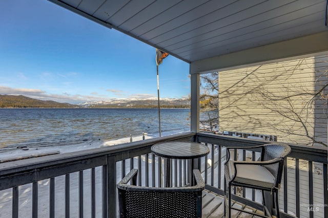 balcony with a water view