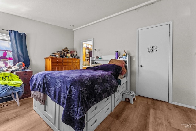 bedroom featuring light hardwood / wood-style flooring