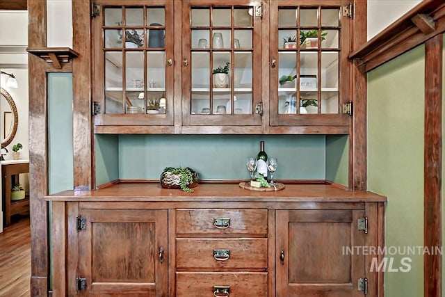 bar featuring wood finished floors