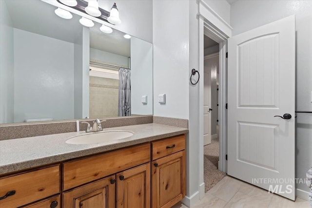 25374 W Deep Canyon Dr, Star, ID 83644 - bathroom with vanity and marble finish floors