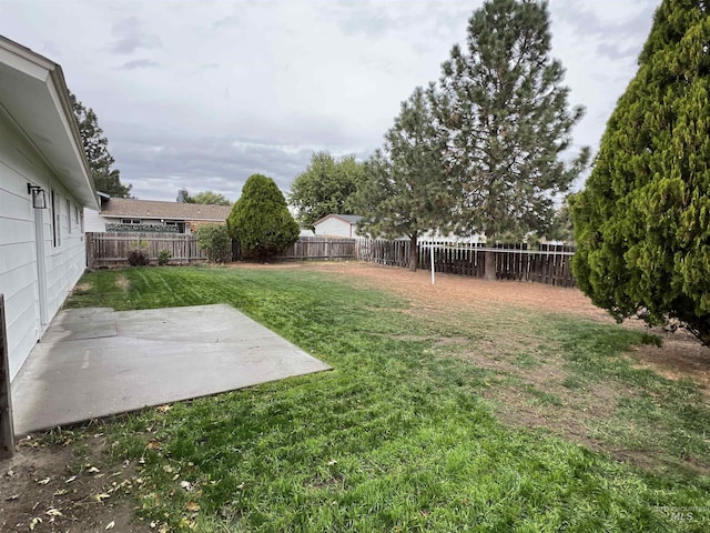 view of yard with a patio area