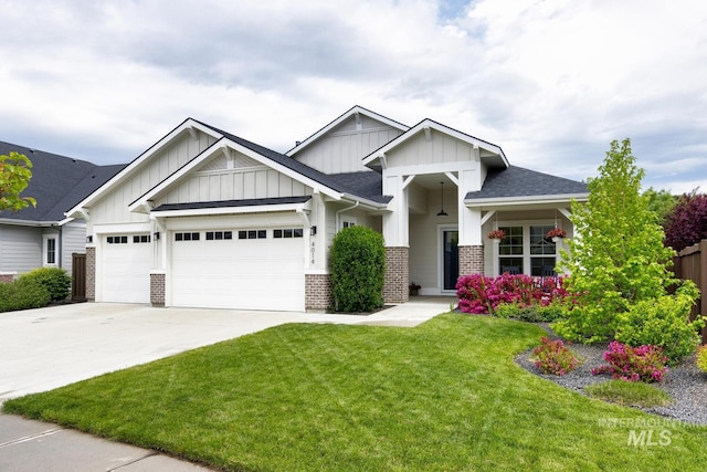 4014 W Farm View Dr, Boise, ID 83714 - craftsman house featuring board and batten siding, brick siding, concrete driveway, and an attached garage