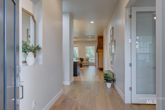 4014 W Farm View Dr, Boise, ID 83714 - hall featuring light wood-style flooring, baseboards, and recessed lighting