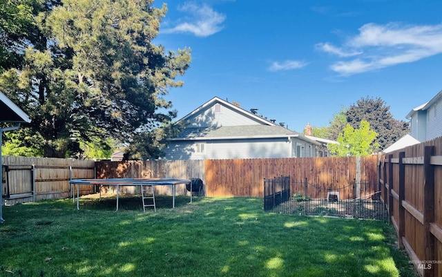 view of yard with a trampoline