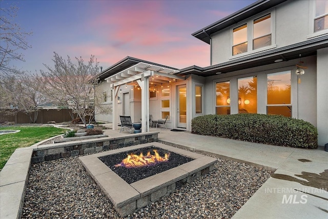 1891 E Golden Oak Ct, Meridian, ID 83646 - view of patio with a fire pit