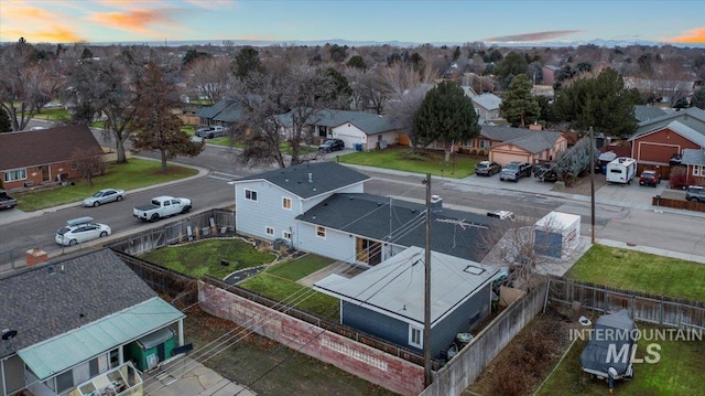 drone / aerial view with a residential view