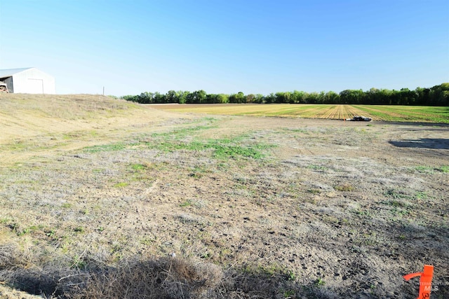 view of yard with a rural view