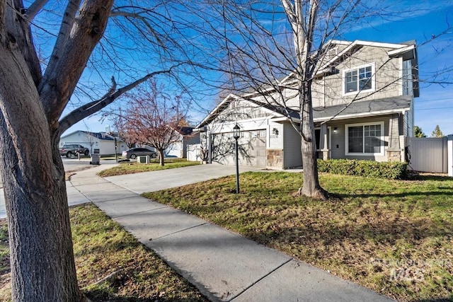 view of yard featuring a garage