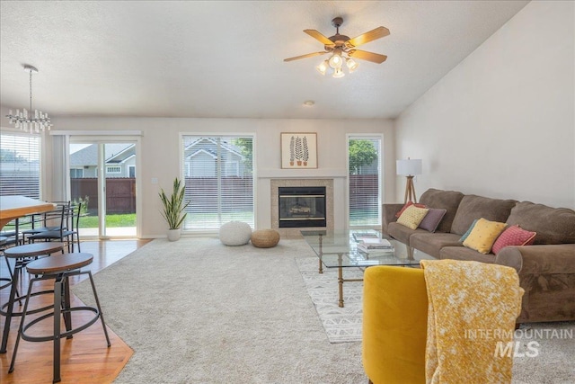 14325 W Comisky, Boise, ID 83713 - living area with a fireplace and ceiling fan