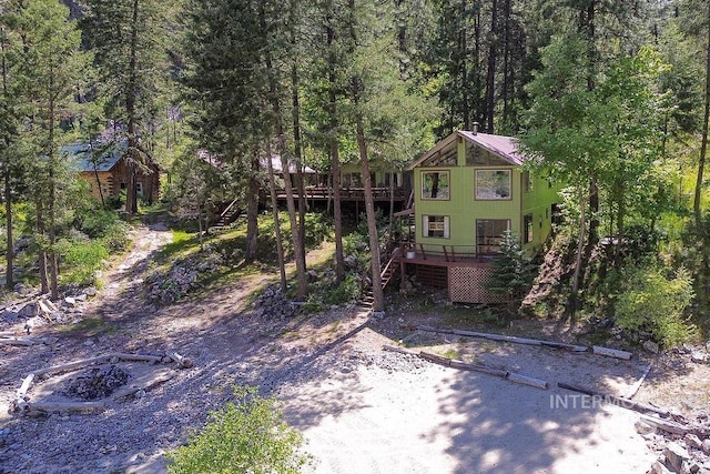 exterior space with a wooden deck