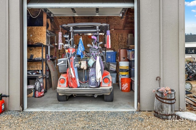 view of garage