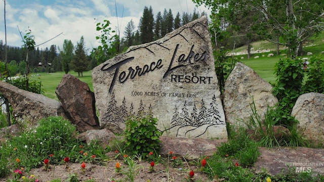 view of community sign