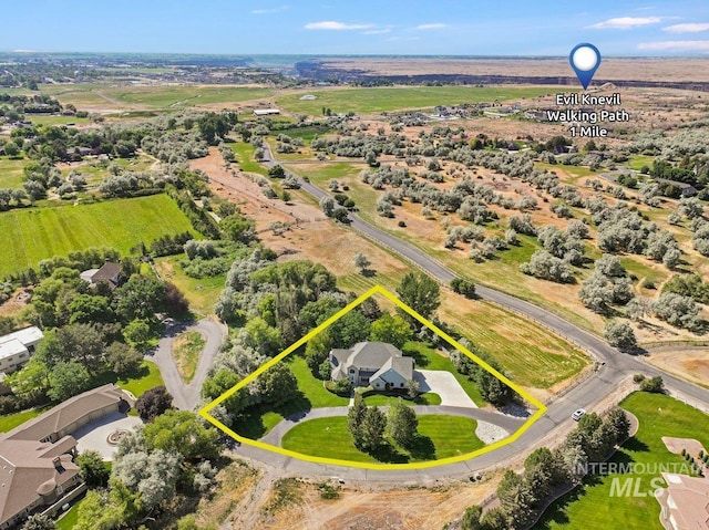 3283 Willow Cir, Twin Falls, ID 83301 - aerial view of sparsely populated area with property boundaries highlighted