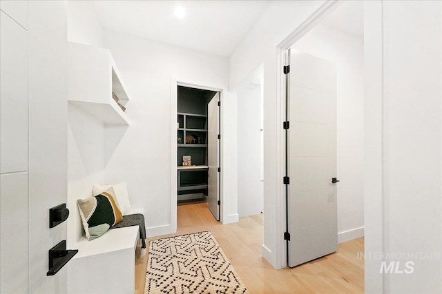 interior space with light hardwood / wood-style flooring